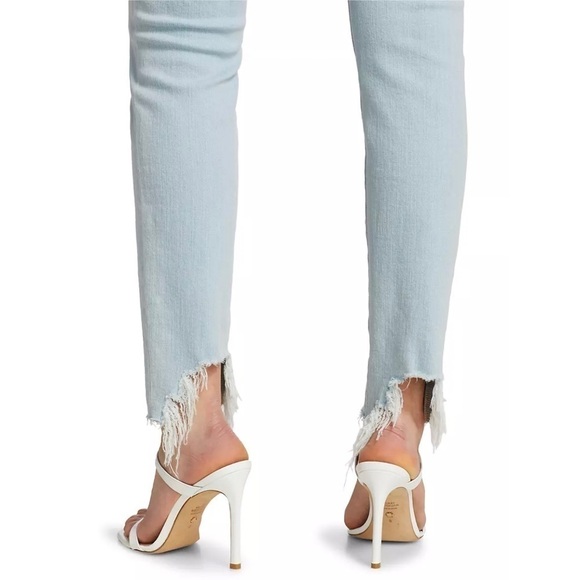 NWT L’AGENCE 90s High Rise Distressed Denim Ankle Crop Fray Hem Straight Jean 25 - Picture 9 of 10